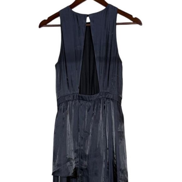 Tibi Flume Asymmetrical Silk Lined Wrap Sleeveless Maxi Halter Dress 8 Black - Picture 7 of 16